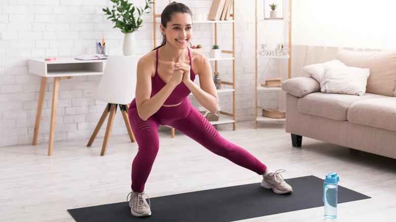 Woman doing a home workout