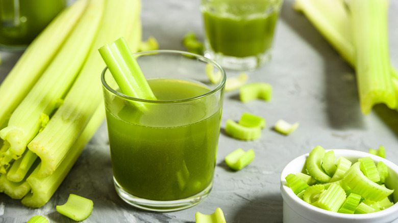 Celery juice with celery 