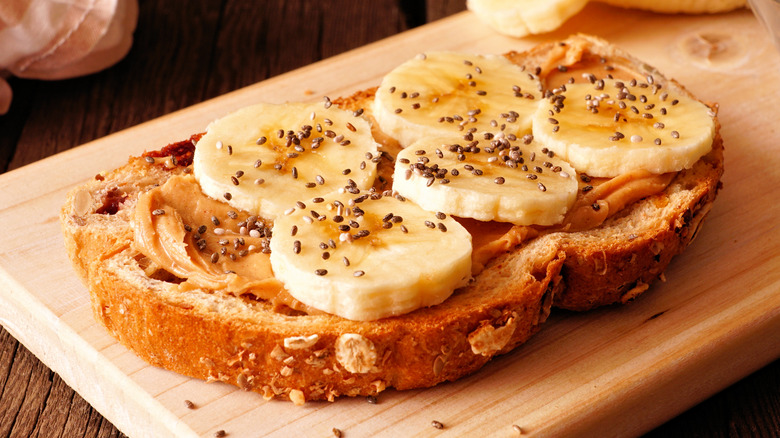 Peanut butter and bananas on toast