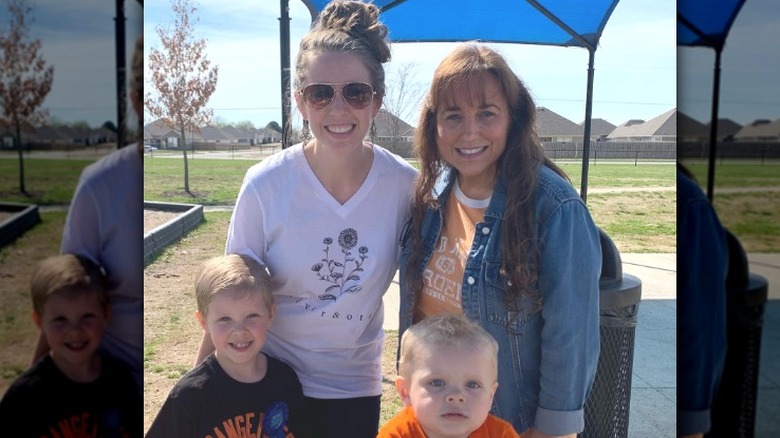 Jill Dillard and mother, Michelle Duggar, at the nail salon