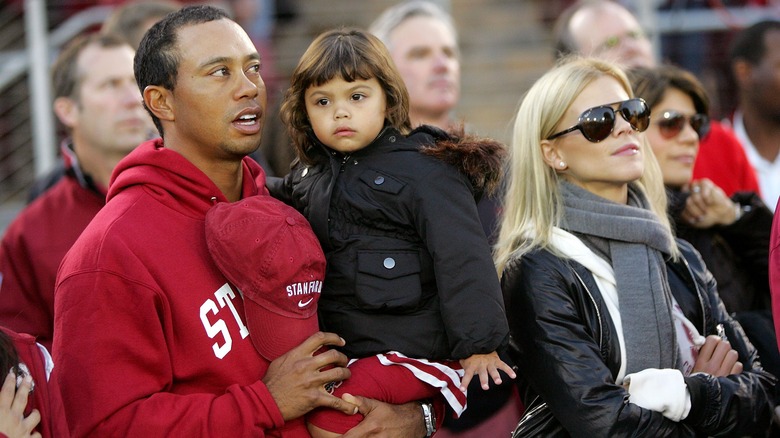 Tiger Woods, Sam Woods, and Elin Nordegren