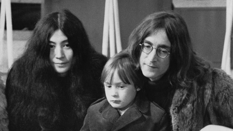 John Lennon with wife Yoko and son Sean