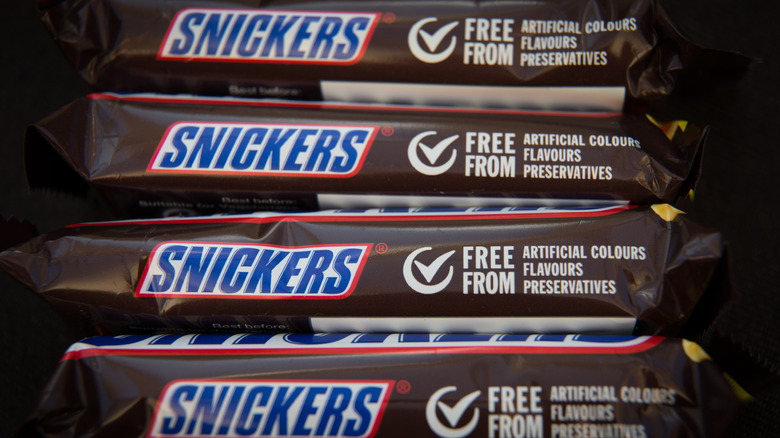 Snickers bars in their packaging, a once favorite fo Karlie Kloss