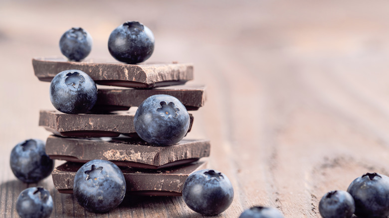 Dark chocolate with blueberries, a favorite of Karlie Kloss