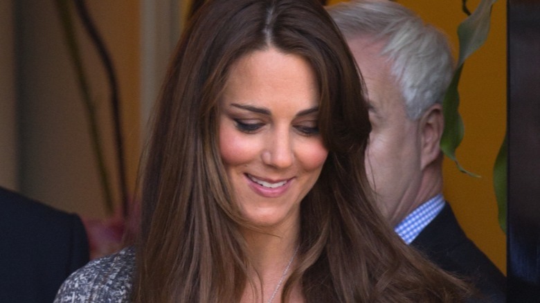 Kate Middleton looking shy