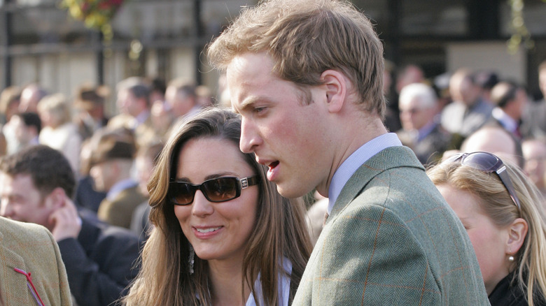 Young Prince William and Kate Middleton in crowd