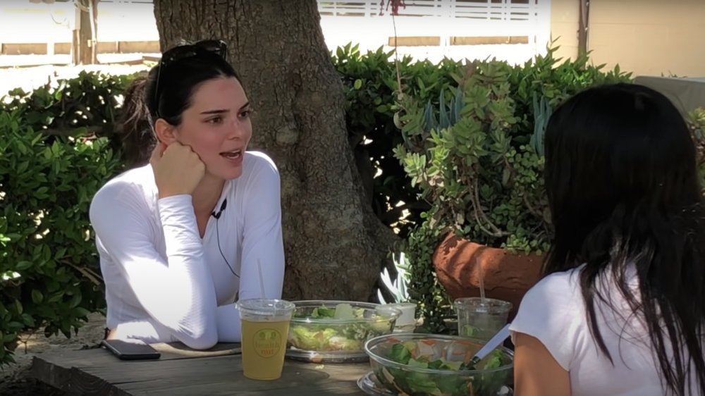 Kendall Jenner eating a Health Nuts salad with a friend