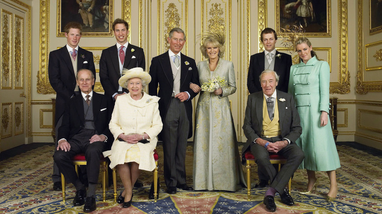 Charles and Camilla family wedding portrait 