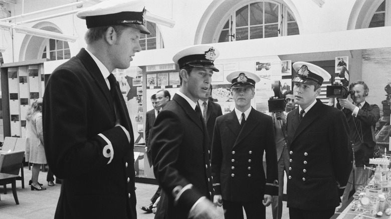 Prince Charles and Royal Navy soliders 