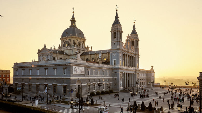 Almudena Cathedral at sunset