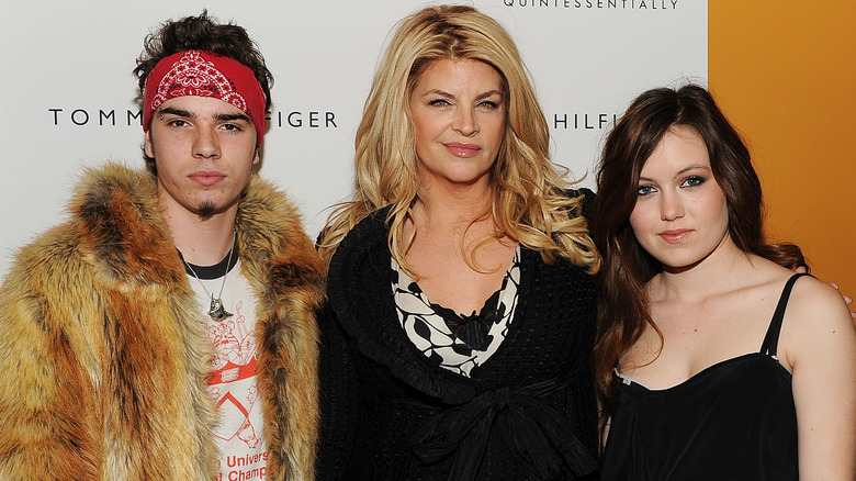 Kirstie Alley with her two children in 2010