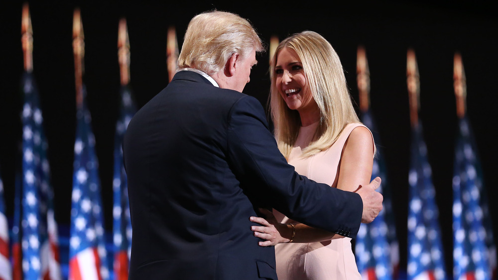 Ivanka Trump and Donald Trump on stage