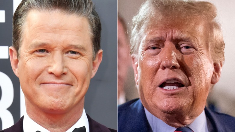 Left, Billy Bush; Right, Donald Trump