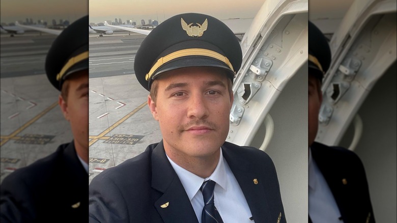 Peter Weber boarding a plane