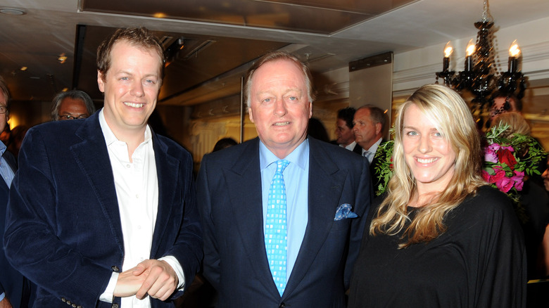 Andrew Parker Bowles poses with son and daughter 