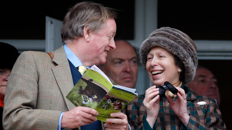 Andrew Parker Bowles and Princess Anne smile