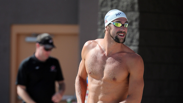 Michael Phelps at a swimming competition 