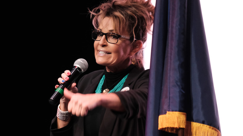 Sarah Palin delivering a speech