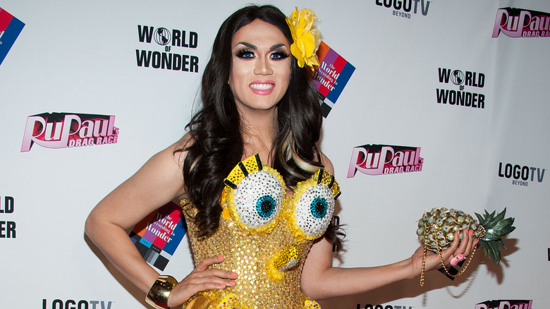 Manila Luzon poses in a Spongebob dress