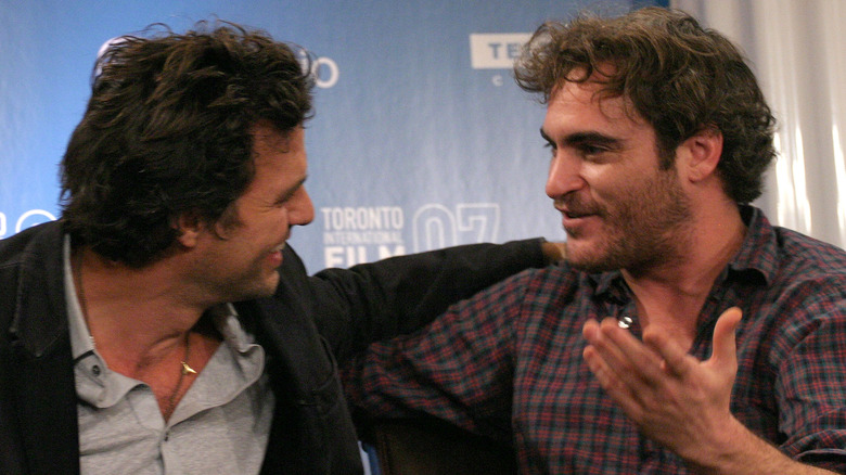 Mark Ruffalo and Joaquin Phoenix talking