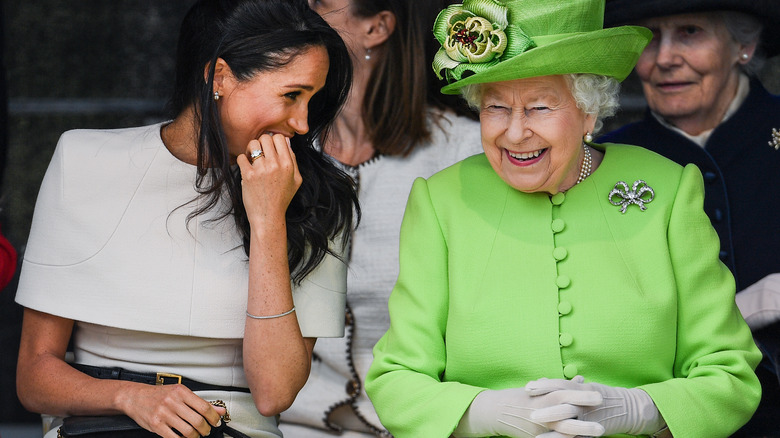 Queen Elizabeth and Meghan Markle before Mexit