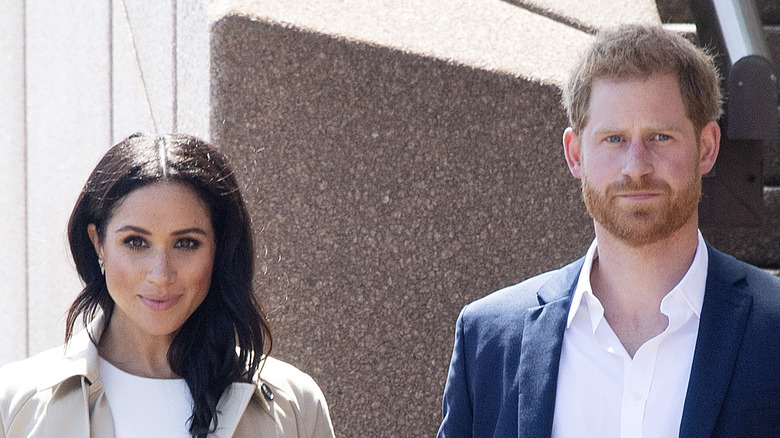 Meghan Markle and Prince Harry walking