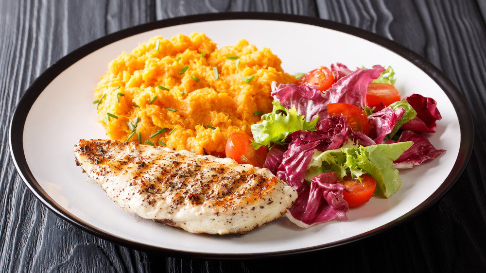 Grilled chicken breast meal