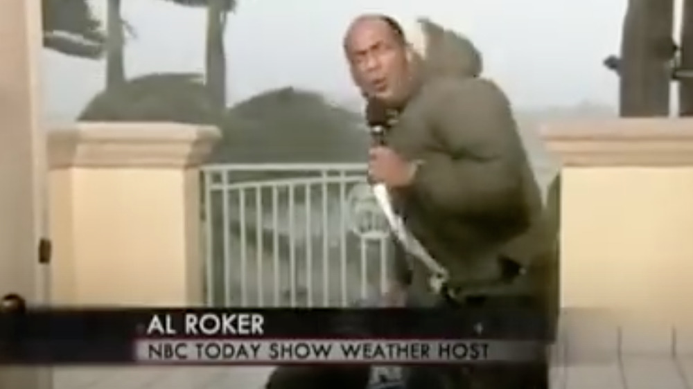 Al Roker reporting on Hurricane Wilma in 2005