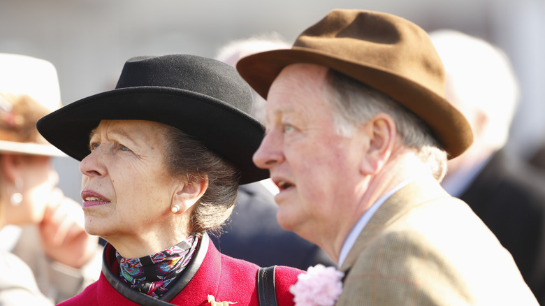 Andrew Parker Bowles with Princess Anne looking away
