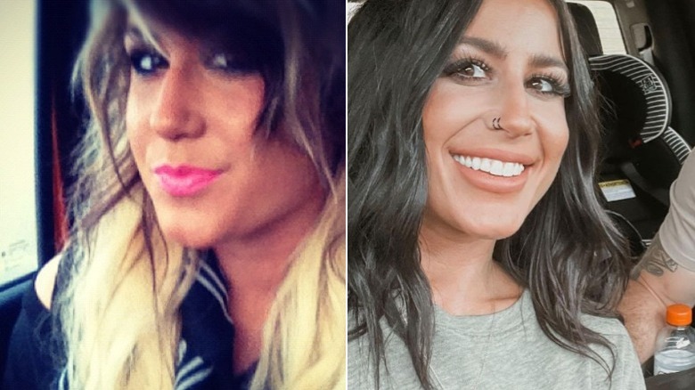 Chelsea Houska Deboer rocking lipstick in 2012 & Chelsea Houska DeBoer showing off her new clothes in 2022