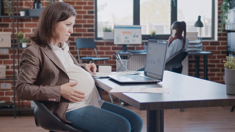 pregnant woman at work