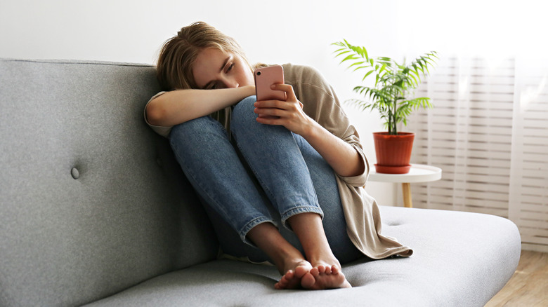 Anxious young woman