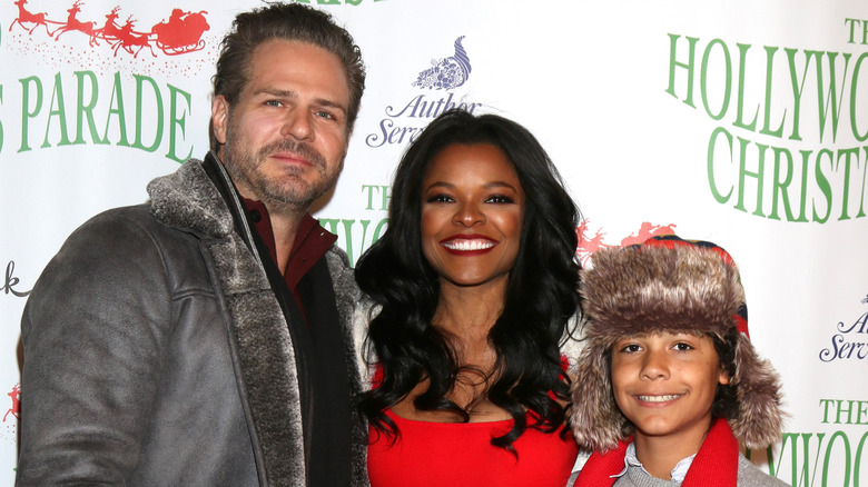 Keesha Sharp with husband and son