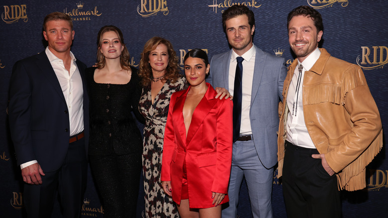 Jake Foy on the red carpet with his "Ride" co stars 