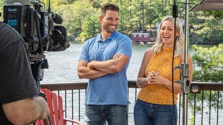 Scott McGillivray and Debra Salmoni on set