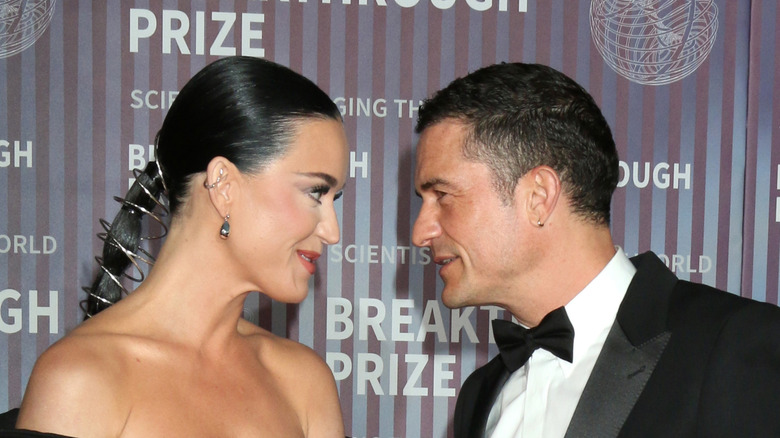 Orlando Bloom and Katy Perry stare at each other