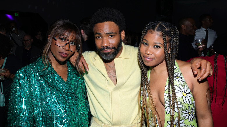 Janine Nabers, Donald Glover, and Dominque Fishback posing