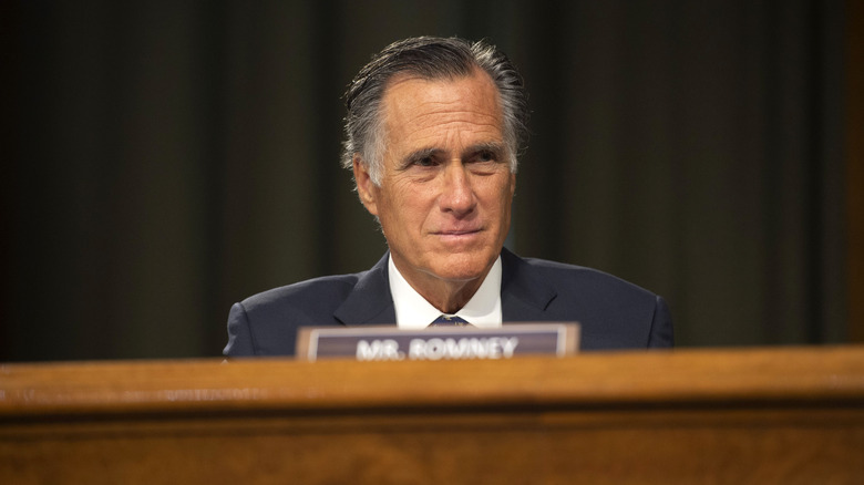 Mitt Romney at a hearing 