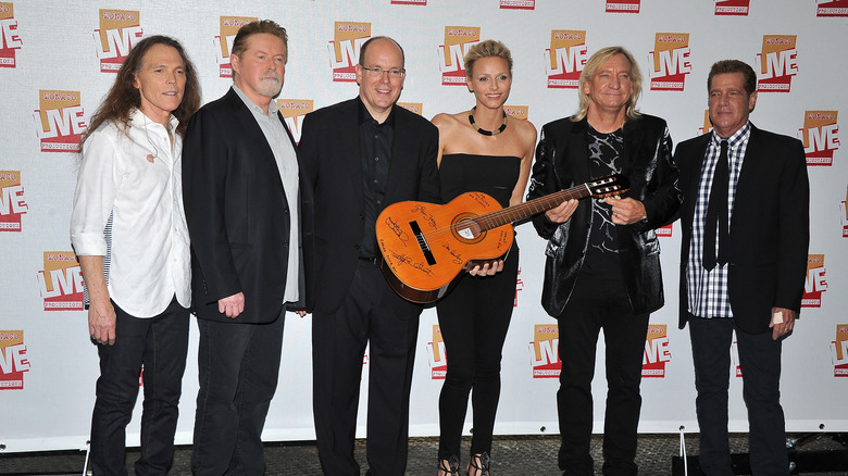 Prince Albert and Princess Charlene with The Eagles