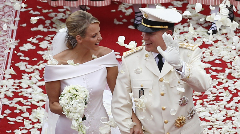 Princess Charlene and Prince Albert at their wedding