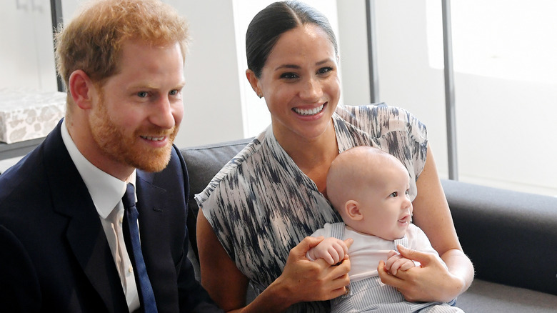 Prince Harry with Meghan Markle and Archie