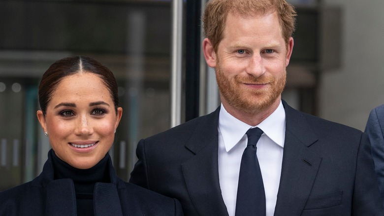 Meghan Markle and Prince Harry pose together