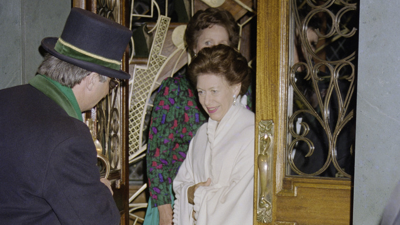 Doorman greeting Princess Margaret 
