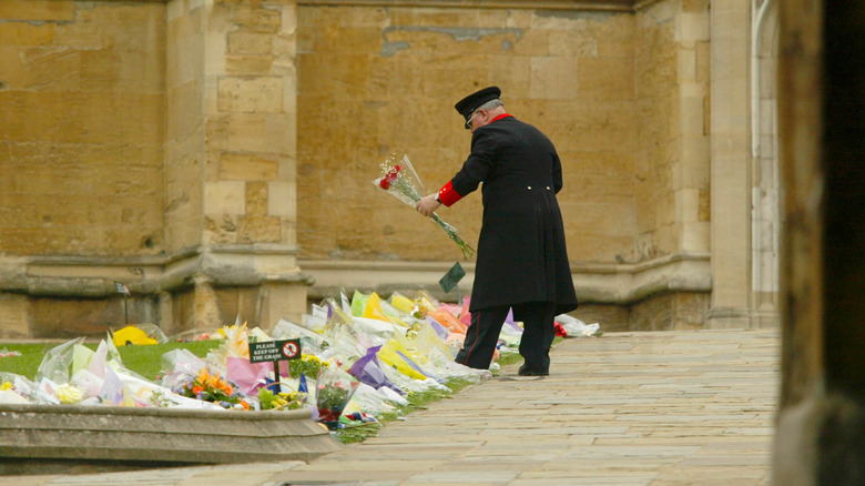 Flowers outside St George's Chapel