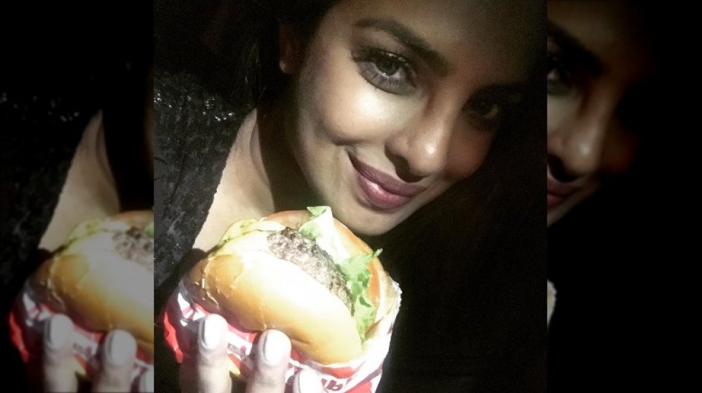Priyanka Chopra with an In-and-Out burger