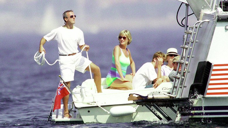 Princess Diana and Prince William on holiday in St. Tropez