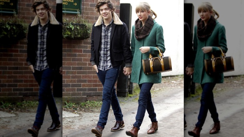 Harry Styles and Taylor Swift walking