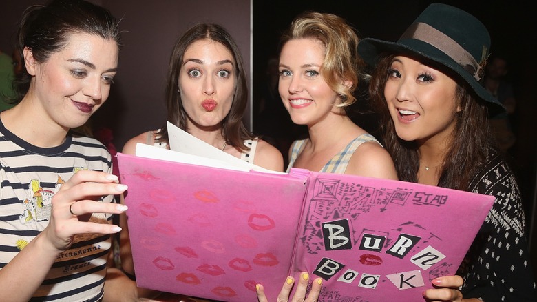 Lizzy Caplan and the Mean Girls musical cast