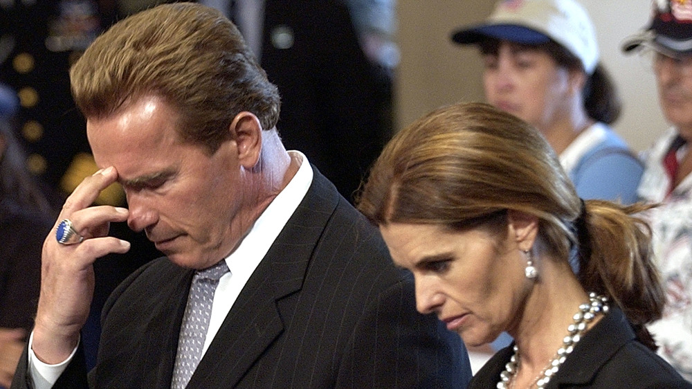 Arnold Schwarzenegger, Maria Shriver at funeral