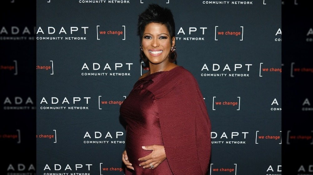 Tamron Hall showing off her baby bump